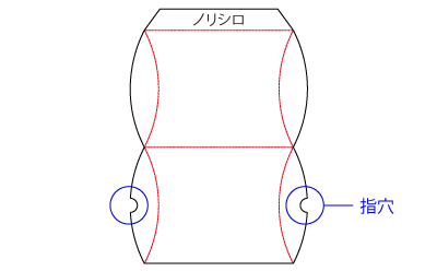 大きめのピローケースの展開図です。