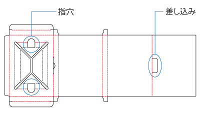 指穴がついているので中に入っているカードが取り出しやすく、差し込みも紙の面積を取らないので効率的です。