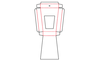 台形の形をしたパッケージの展開図です。